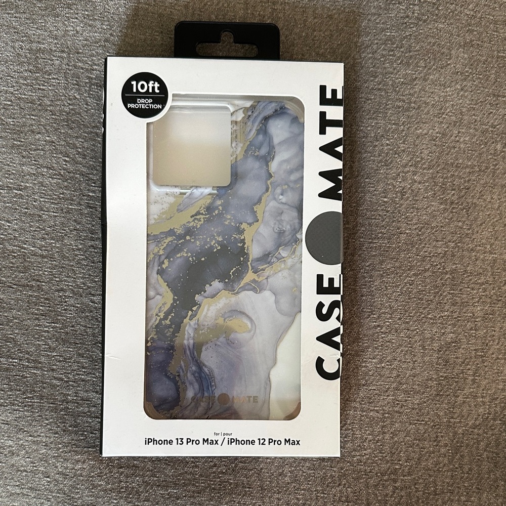 Case-Mate iPhone 13/12 Pro Max Case - Gold, Black and Purple Marble